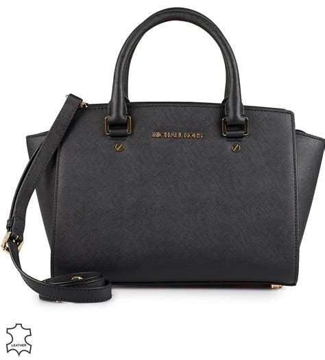 sac selma michael kors noir et blanc|michael kors saffiano satchel.